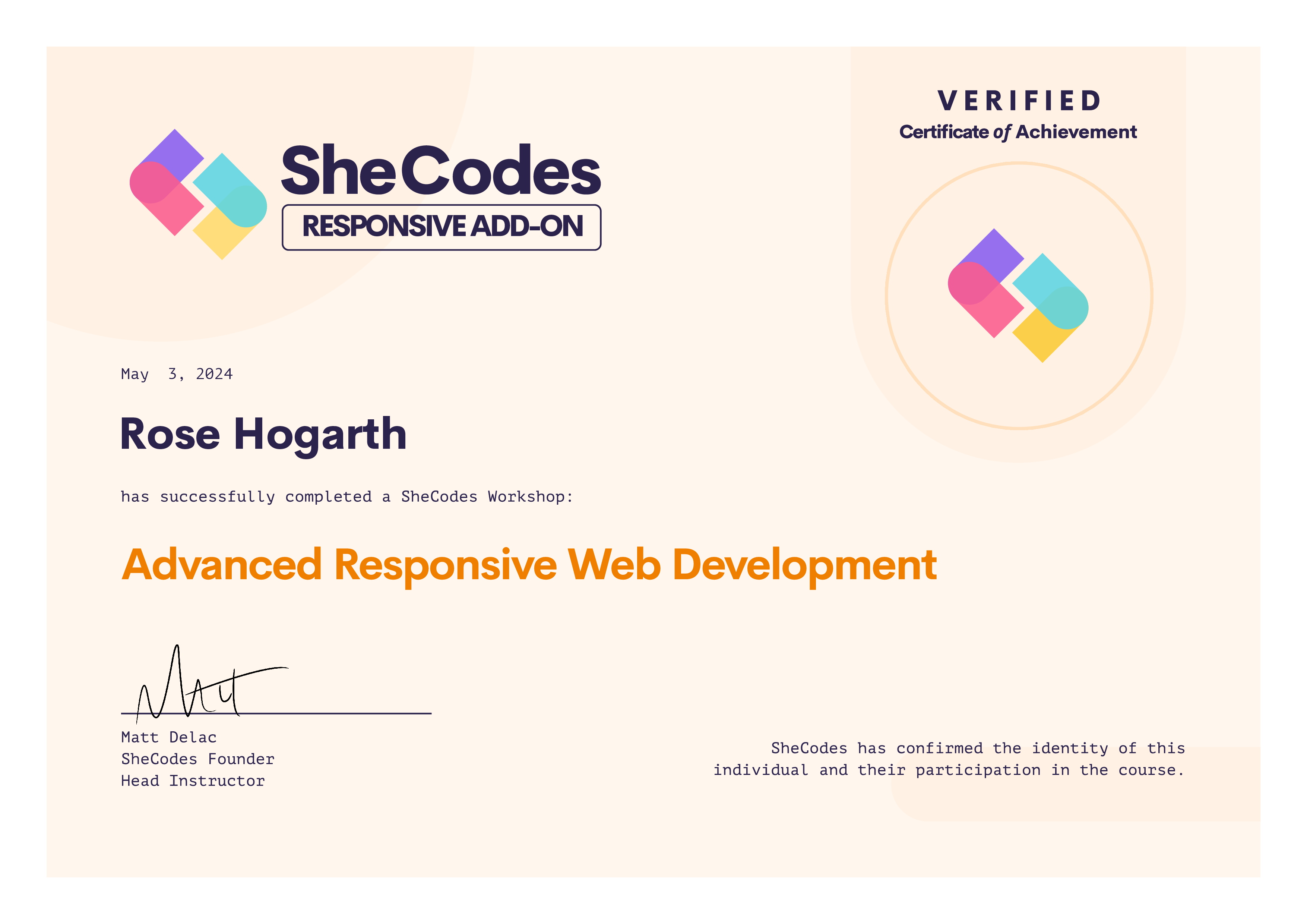 rose-hogarth-certificate-shecodes-responsive-add-on